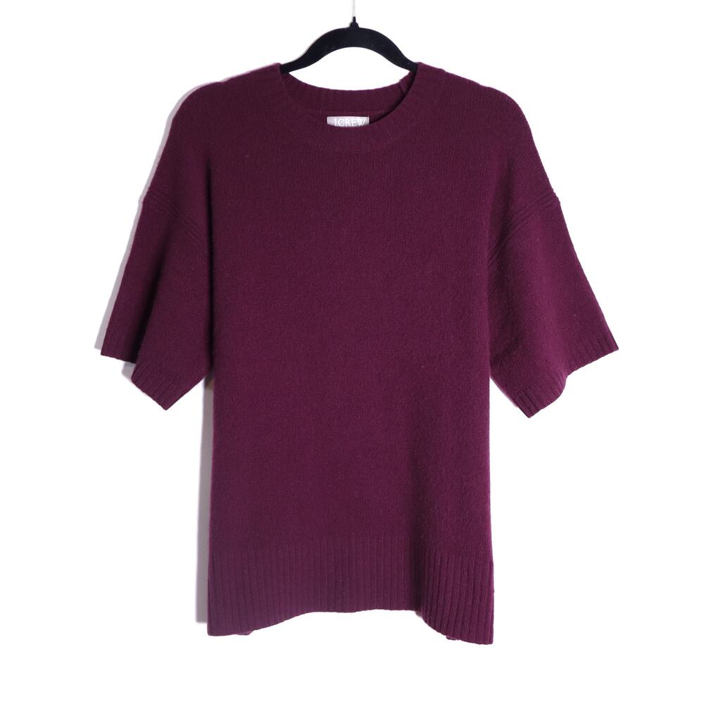 J. CREW Oversized Vintage Sweater Tee Darkstar Burgundy Wool Women's S